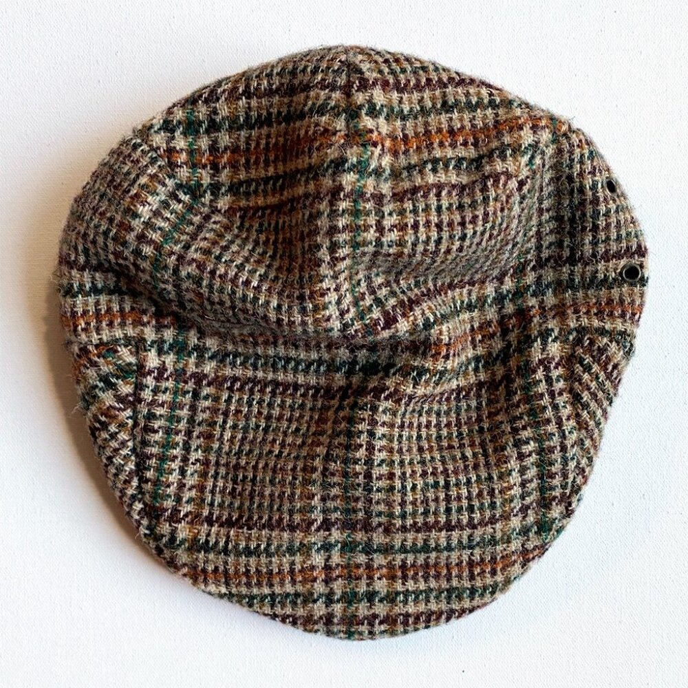 Men's Brown Tweed Plaid Newsboy Cap